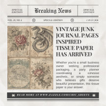 Tissuepapier geïnspireerd op vintage junk journal 