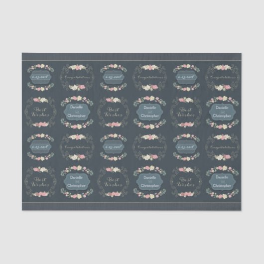 Tissuepapier met bruiloftrozen (Voorkant)