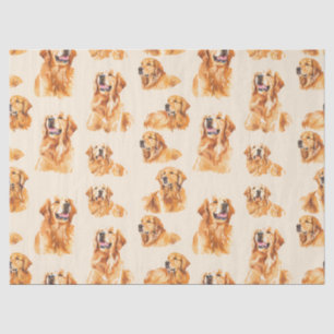 Tissuepapier met vrolijke Golden Retriever
