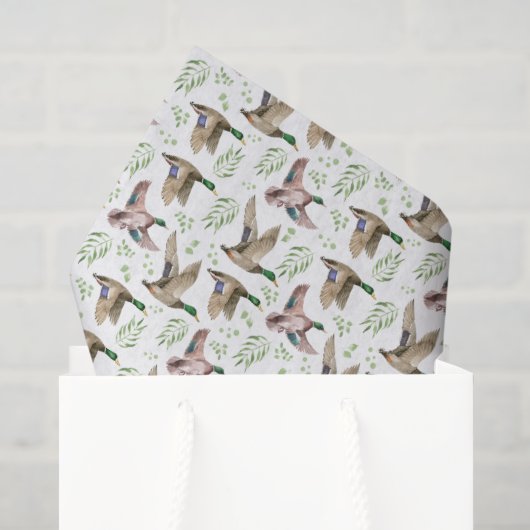 Tissuepapier met wilde eenden (Cadeauzakje)