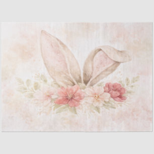 Tissuepapier Mooie Waterverf Konijn met Bloemen