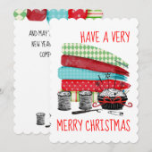 Tissus notions couture quilting carte de Noël (Devant / Derrière)