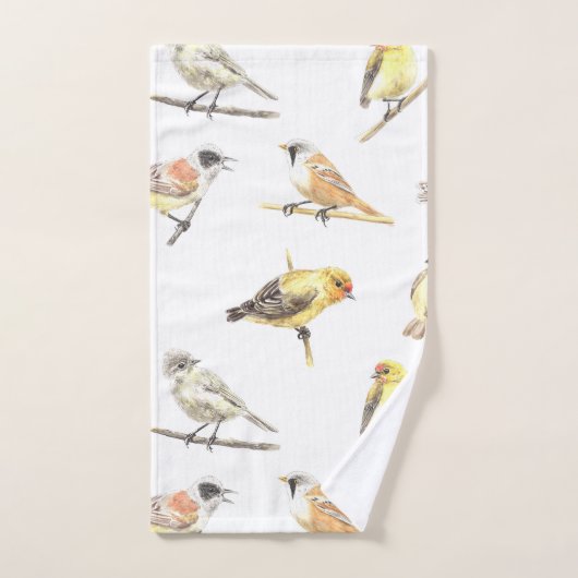 Tit birds motif (Serviette à main)