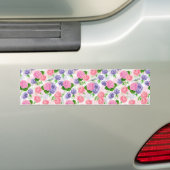 Tit-vogel en -bloemen bumpersticker (Op auto)