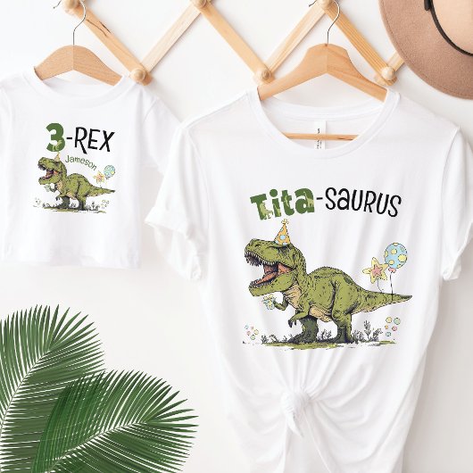 Tita-saurus Dinosaur Theme Fun Kids Verjaardagsfee T-shirt