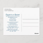 Titaanblauw groen abstract afstudeeruitnodiging briefkaart (Achterkant)