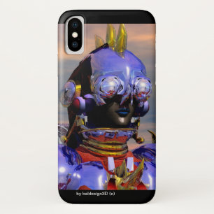 TITAN CYBORG PORTRAIT Blue Science Fiction, Scifi iPhone X Hoesje