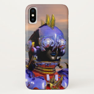 TITAN CYBORG PORTRET Blauwe Sciencefiction ,Scifi iPhone X Hoesje