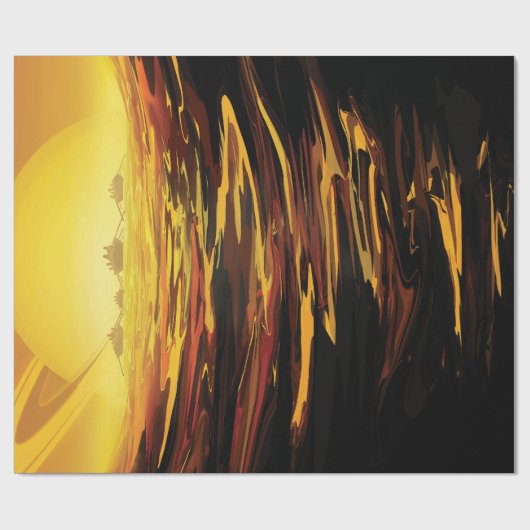 Titan grootste maan van de planeet Saturnus Cadeaupapier (Vlak)