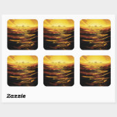 Titan grootste maan van de planeet Saturnus Vierkante Sticker (Vel)