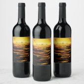 Titan grootste maan van de planeet Saturnus Wijn Etiket (Flessen)