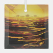 Titan grootste maan van planeet Saturnus Glas Ornament (Voorkant)