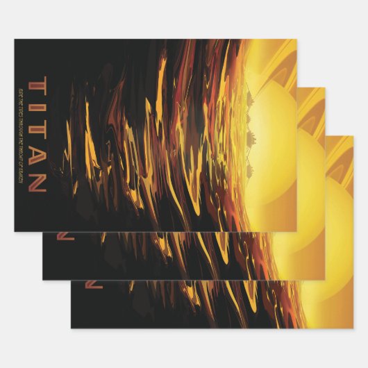 Titan grootste maan van planeet Saturnus Inpakpapier Vel (Set)