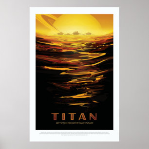 Titan grootste maan van planeet Saturnus Poster