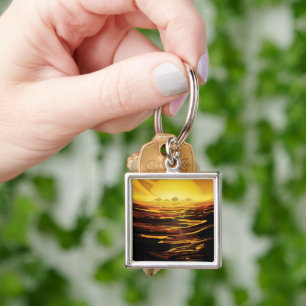 Titan grootste maan van planeet Saturnus Sleutelhanger