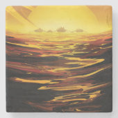 Titan grootste maan van planeet Saturnus Stenen Onderzetter (Voorkant)