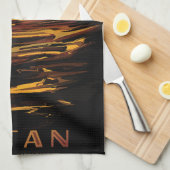 Titan grootste maan van planeet Saturnus Theedoek (Quarter Fold)