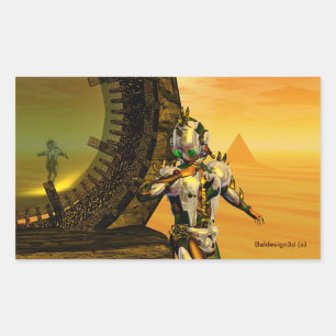 TITAN IN DE DESERT VAN HYPERION RECHTHOEKIGE STICKER