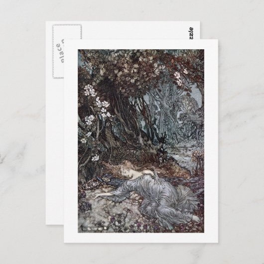 Titania Lying Aslaap Briefkaart (Voorkant / Achterkant)