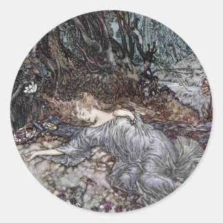 Titania Lying Aslaap Ronde Sticker