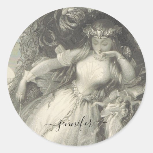 Titania MidSummer Night's Dream Ronde Sticker (Voorkant)