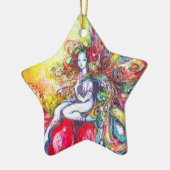 TITANIA RED VIBRANT RUBY STAR KERAMISCH ORNAMENT (Links)