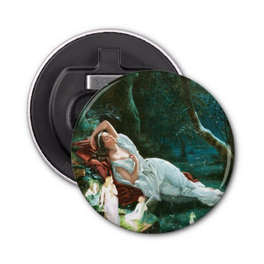 Titania Slapen in het maanlicht Simmons Fae Art Button Flesopener (Voorkant)