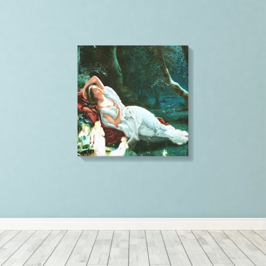 Titania Slapen in het maanlicht Simmons Fae Art Canvas Afdruk (Insitu (Houten vloer))