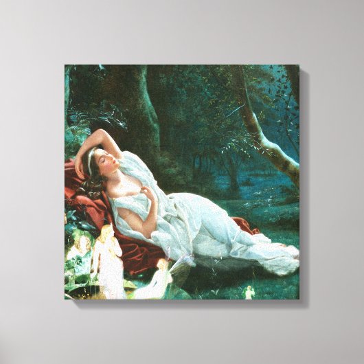 Titania Slapen in het maanlicht Simmons Fae Art Canvas Afdruk (Voorkant)