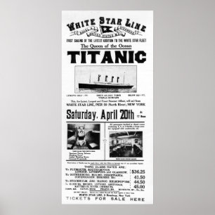 Titanic 3rd Class Adverteren Poster