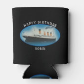 Titanic Birthday Black RMS White Star Line Ship Blikjeskoeler (Achterkant)