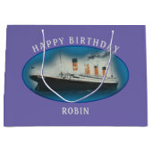 Titanic Birthday Paars RMS White Star Line Ship Groot Cadeauzakje (Voorkant)