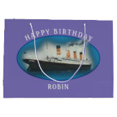 Titanic Birthday Paars RMS White Star Line Ship Groot Cadeauzakje (Achterkant)
