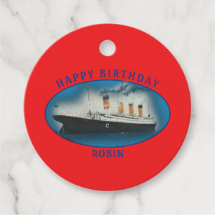 Titanic Birthday Red RMS White Star Line Ship Bedankjes Labels