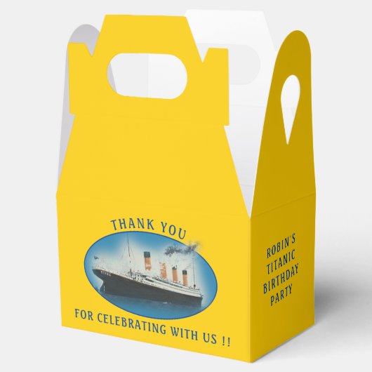 Titanic Birthday Yellow RMS White Star Line Ship Bedankdoosjes (Geopend)