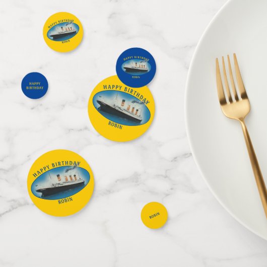 Titanic Birthday Yellow RMS White Star Line Ship Confetti (Groep)