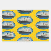 Titanic Birthday Yellow White Star Line Ship Inpakpapier Vel (Voorkant)