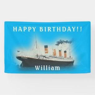 Titanic Blue Birthday White Star Line Ship Spandoek