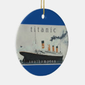 TITANIC  Blue White Star Line Ship Keramisch Ornament (Rechts)