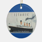 TITANIC  Blue White Star Line Ship Keramisch Ornament (Links)