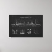 Titanic Blueprint Patent Poster Art Canvas Afdruk (Voorkant)