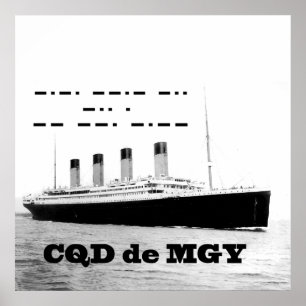 Titanic CQD de MGY Wireless Noodsignaal Poster