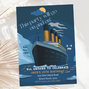 Titanic Cruise Liner Birthday Invitation Kaart