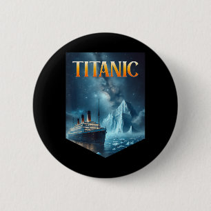 Titanic Cruise Ship Iceberg 1912 RMS Voyage Mannen Ronde Button 5,7 Cm