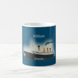 Titanic Dark Blue Zee White Star Line Ship Koffiemok