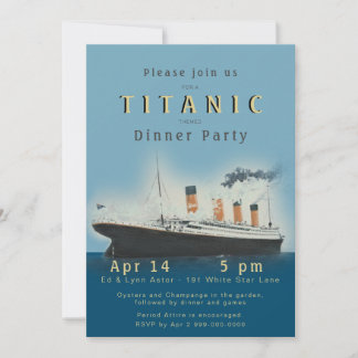 Titanic Dinner Party Invitation Kaart