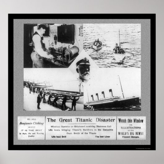 Titanic Disaster Vignettes 1912 Poster (Voorkant)