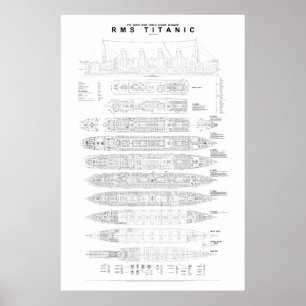 Titanic General Arrangment Plan Poster