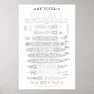 Titanic General Arrangment Plan Poster
