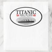 Titanic Ghost Ship Oval Stickers (zwarte rand) (Tas)